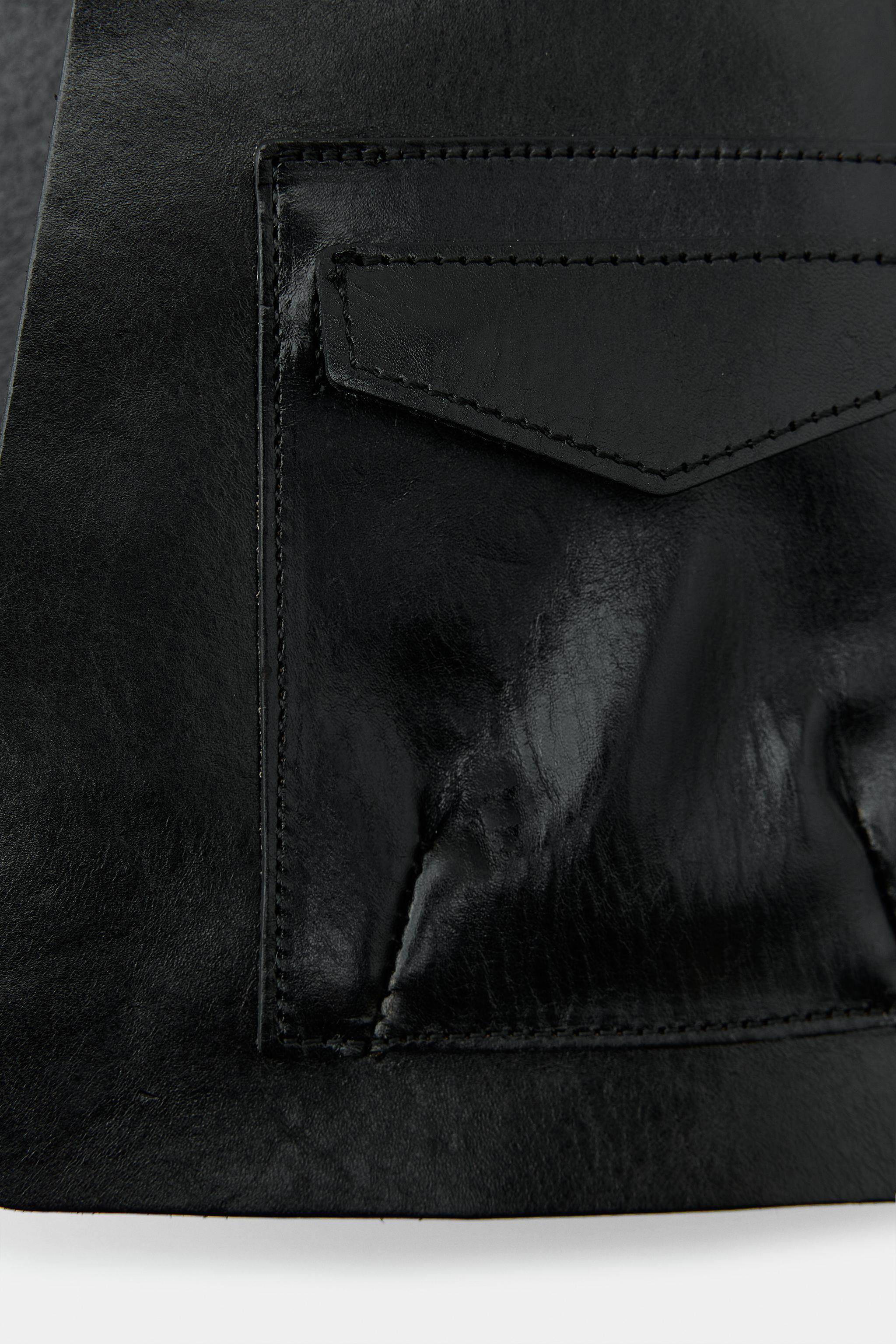 100% LEATHER SKIRT BELT WITH POCKETS
